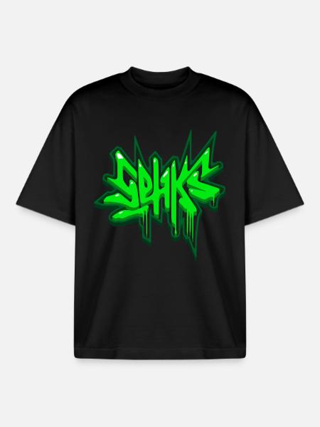 Sehks Vert 3D - T-shirt unisexe boxy épais biologique Stanley/Stella - noir