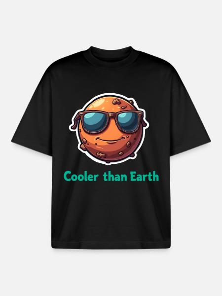 Cooler Than Earth - Boxy Heavyweight Unisex Organic T-Shirt von Stanley/Stella - Schwarz
