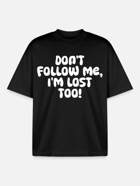 lost found philosophy quote - Boxy Heavyweight Unisex Organic T-Shirt by Stanley/Stella - black
