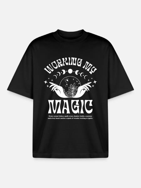 Magic Hands – Esoteric Mystic Design - Boxy Heavyweight Unisex Organic T-Shirt by Stanley/Stella - black