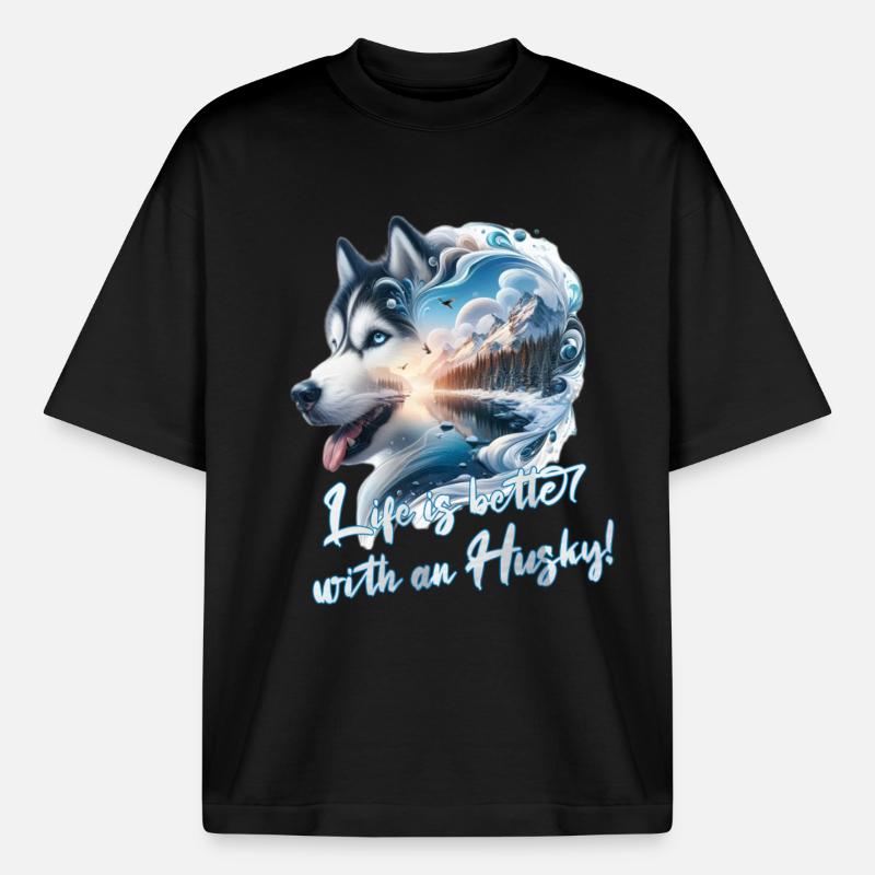 Rauque - T-shirt unisexe épais coupe boxy Stanley/Stella - noir