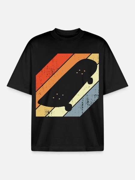 Skateboard Skizze - Boxy Heavyweight Unisex Organic T-Shirt von Stanley/Stella - Schwarz