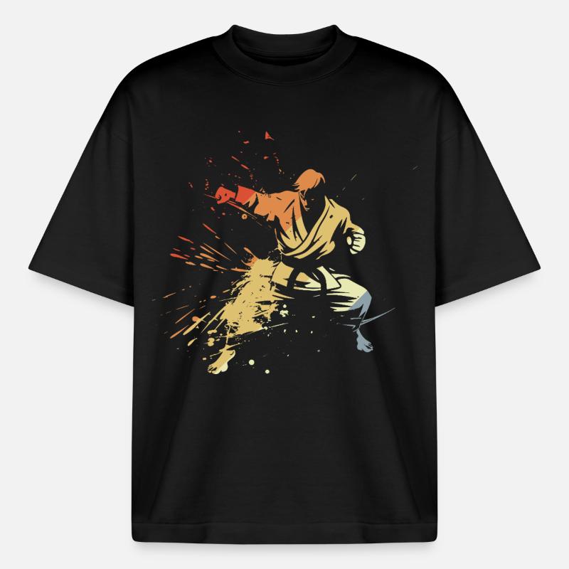 Karaté Garçon Graphique - T-shirt unisexe épais coupe boxy Stanley/Stella - noir