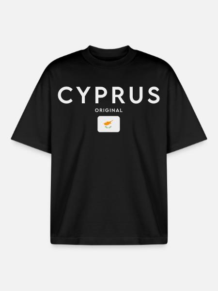 Drapeau chypriote, fierté chypriote - T-shirt unisexe boxy épais biologique Stanley/Stella - noir