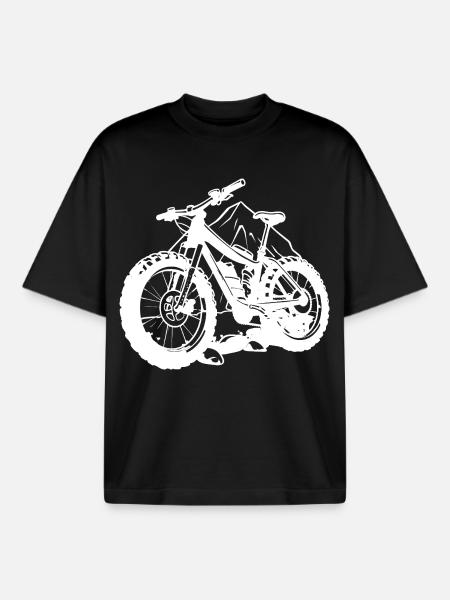 Funny Cyclist - Boxy Heavyweight Unisex Organic T-Shirt by Stanley/Stella - black