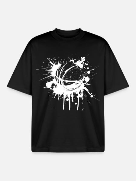 Basketball Ball Graffiti - Boxy Heavyweight Unisex Organic T-Shirt by Stanley/Stella - black