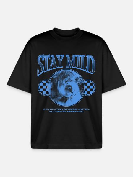 Stay Mild – Chill Vibes Only - Boxy Heavyweight Unisex Organic T-Shirt by Stanley/Stella - black