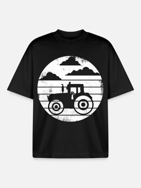 Tracteur - T-shirt unisexe boxy épais biologique Stanley/Stella - noir