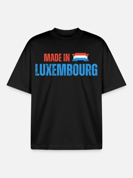 Made in Luxembourg, Luxembourg pride - Boxy Heavyweight Unisex Organic T-Shirt by Stanley/Stella - black
