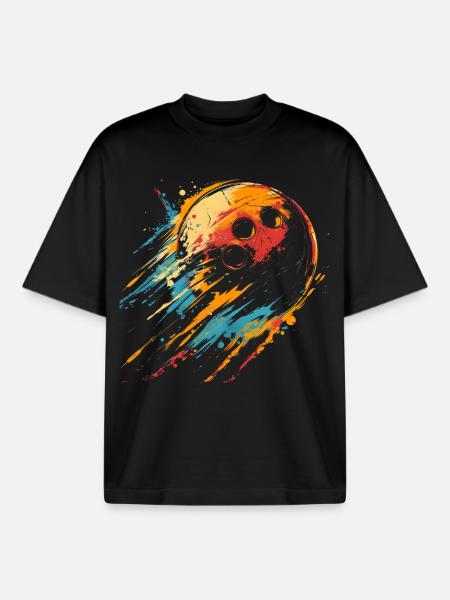 90er Bowlingkugel - Boxy Heavyweight Unisex Organic T-Shirt von Stanley/Stella - Schwarz