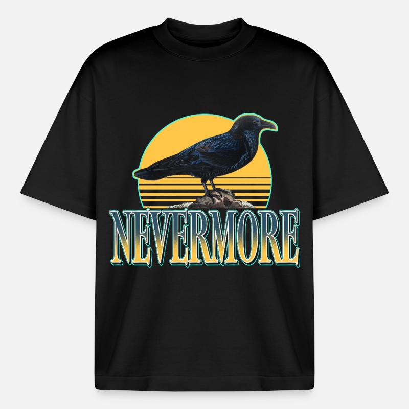 Nevermore – Ravens & Gothic Aesthetics - Heavyweight Boxy Unisex T-Shirt by Stanley/Stella - black