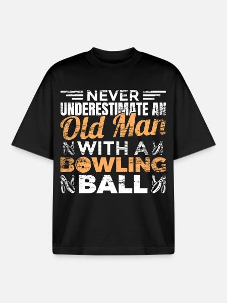 Bowling grandfather - Boxy Heavyweight Unisex Organic T-Shirt by Stanley/Stella - black
