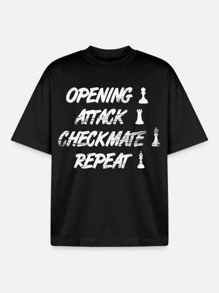 Chess Techniques - Boxy Heavyweight Unisex Organic T-Shirt by Stanley/Stella - black