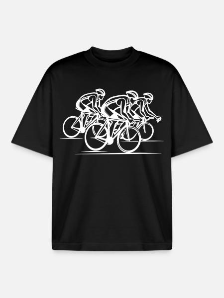 Cyclist - Boxy Heavyweight Unisex Organic T-Shirt by Stanley/Stella - black