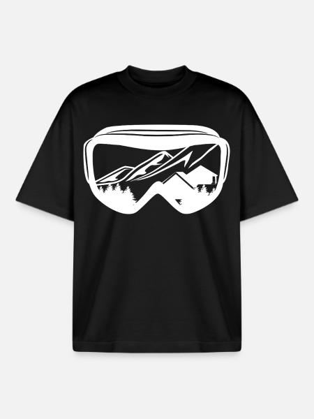Snowboarding Goggles - Boxy Heavyweight Unisex Organic T-Shirt by Stanley/Stella - black