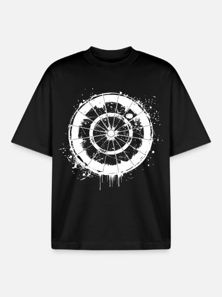Dartboard Street Art - Boxy Heavyweight Unisex Organic T-Shirt by Stanley/Stella - black