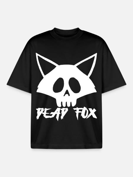 White Fox Skull - Boxy Heavyweight Unisex Organic T-Shirt by Stanley/Stella - black