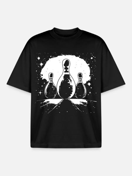 Bowling Pins - Boxy Heavyweight Unisex Organic T-Shirt by Stanley/Stella - black