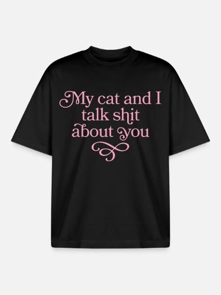 Katzenlästerduo in Rosa - Boxy Heavyweight Unisex Organic T-Shirt von Stanley/Stella - Schwarz