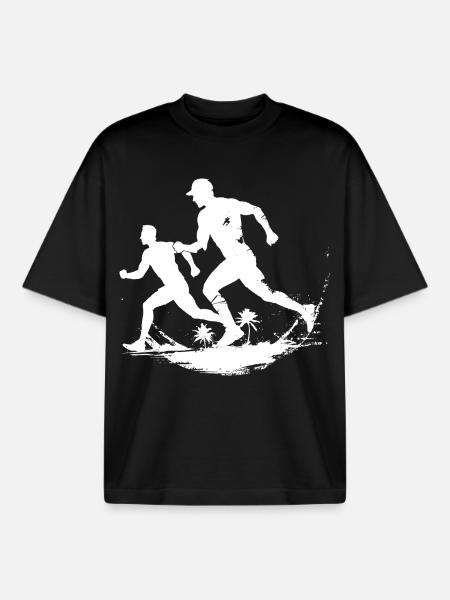 Running Chart - Boxy Heavyweight Unisex Organic T-Shirt by Stanley/Stella - black