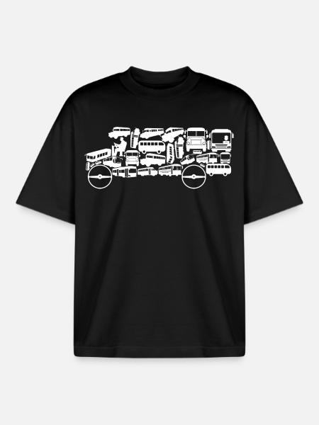 Bus Silhouette - Boxy Heavyweight Unisex Organic T-Shirt by Stanley/Stella - black