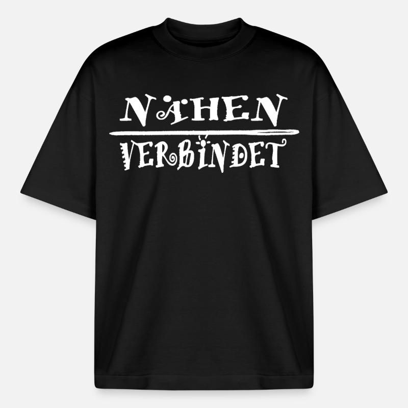 Sewing connects gift idea - Boxy Heavyweight Unisex Organic T-Shirt by Stanley/Stella - black