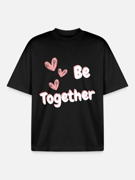 BE TOGETHER - T-shirt unisexe boxy épais biologique Stanley/Stella - noir