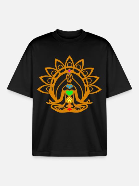 Chakra meditation - Boxy Heavyweight Unisex Organic T-Shirt by Stanley/Stella - black