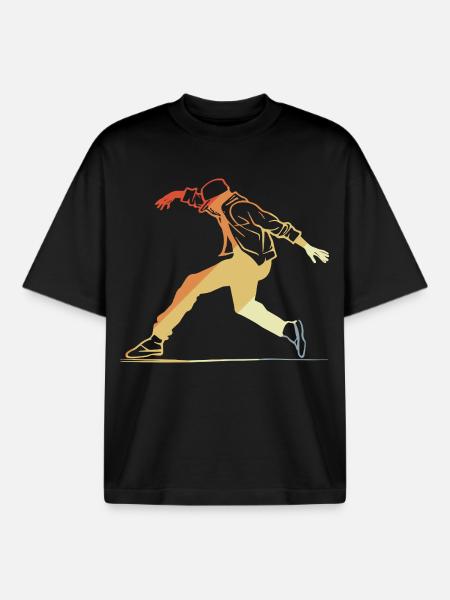 Retro Breakdancing - Boxy Heavyweight Unisex Organic T-Shirt by Stanley/Stella - black