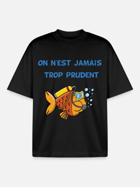 Poisson plongeur - T-shirt unisexe boxy épais biologique Stanley/Stella - noir
