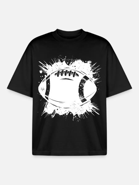 Football Graphics - Boxy Heavyweight Unisex Organic T-Shirt by Stanley/Stella - black