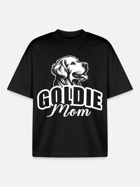 "Goldie Mom" mit Hundekopf - Boxy Heavyweight Unisex Organic T-Shirt von Stanley/Stella - Schwarz
