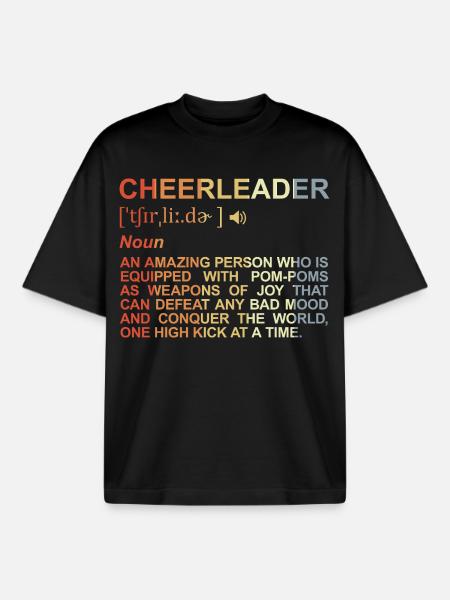 Cheerleader Dictionary - Boxy Heavyweight Unisex Organic T-Shirt by Stanley/Stella - black