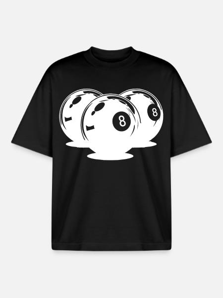 Billiard Balls Drawing - Boxy Heavyweight Unisex Organic T-Shirt by Stanley/Stella - black