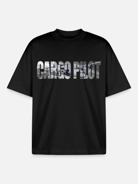 Cargo pilot C-130 - Boxy Heavyweight Unisex Organic T-Shirt by Stanley/Stella - black