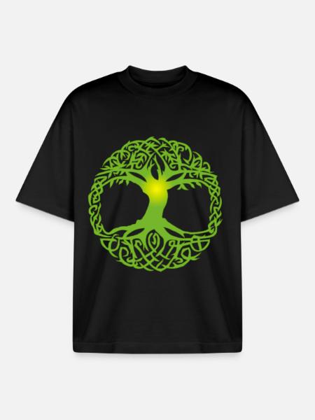Abre celte - T-shirt unisexe boxy épais biologique Stanley/Stella - noir