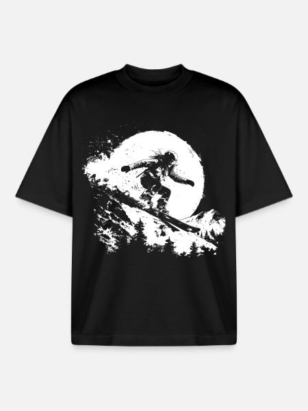 Snowboarder Sketch - Boxy Heavyweight Unisex Organic T-Shirt by Stanley/Stella - black