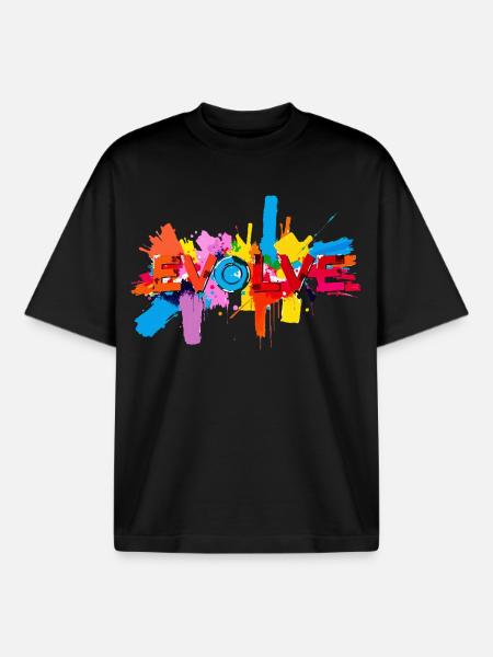 Develop further - Boxy Heavyweight Unisex Organic T-Shirt by Stanley/Stella - black
