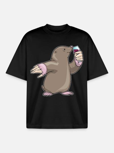 Vin rouge Mole - T-shirt unisexe boxy épais biologique Stanley/Stella - noir