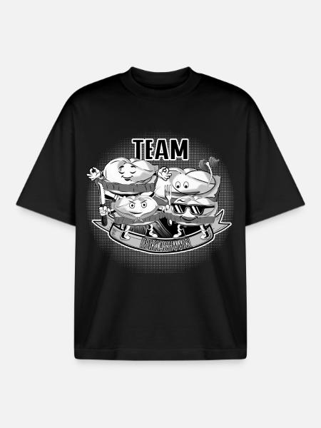 Team Leberkassemmel – Snack Squad! - Boxy Heavyweight Unisex Organic T-Shirt von Stanley/Stella - Schwarz