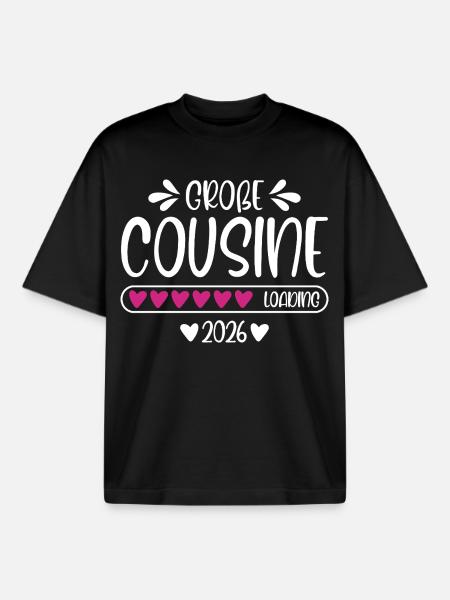 Große Cousine 2026 - Boxy Heavyweight Unisex Organic T-Shirt von Stanley/Stella - Schwarz