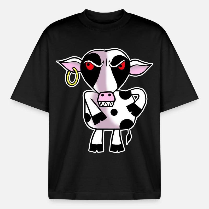 Wütende Kuh - Boxy Heavyweight Unisex Organic T-Shirt von Stanley/Stella - Schwarz