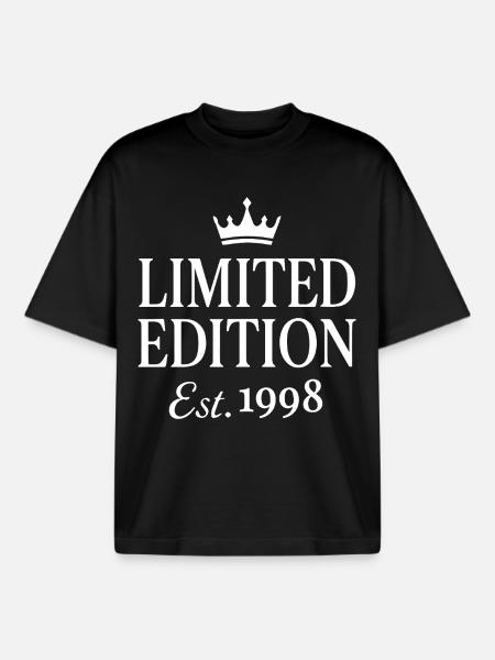 Limited Edition Est. 1998 - Boxy Heavyweight Unisex Organic T-Shirt by Stanley/Stella - black