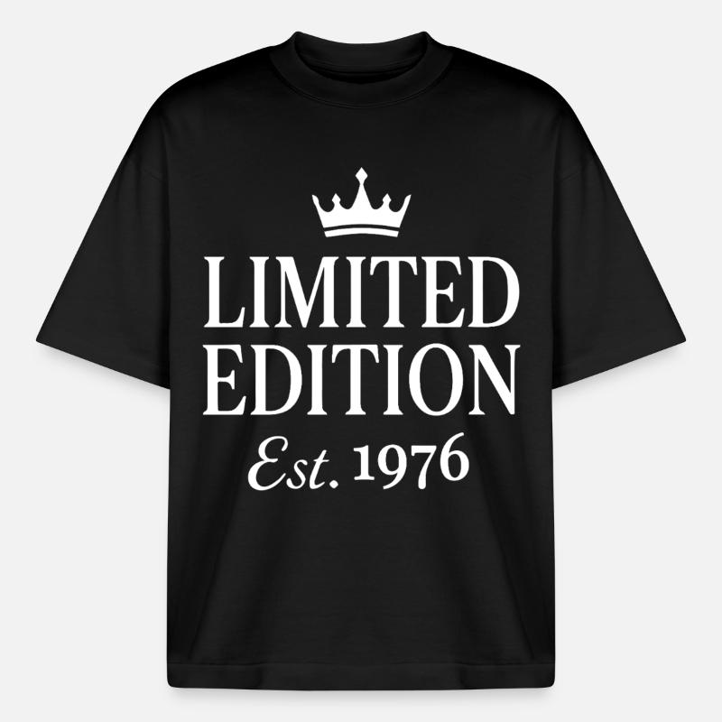 Édition limitée Est. 1976 - T-shirt unisexe boxy épais biologique Stanley/Stella - noir