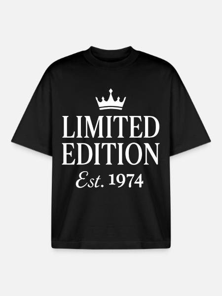 Édition limitée Est. 1974 - T-shirt unisexe boxy épais biologique Stanley/Stella - noir