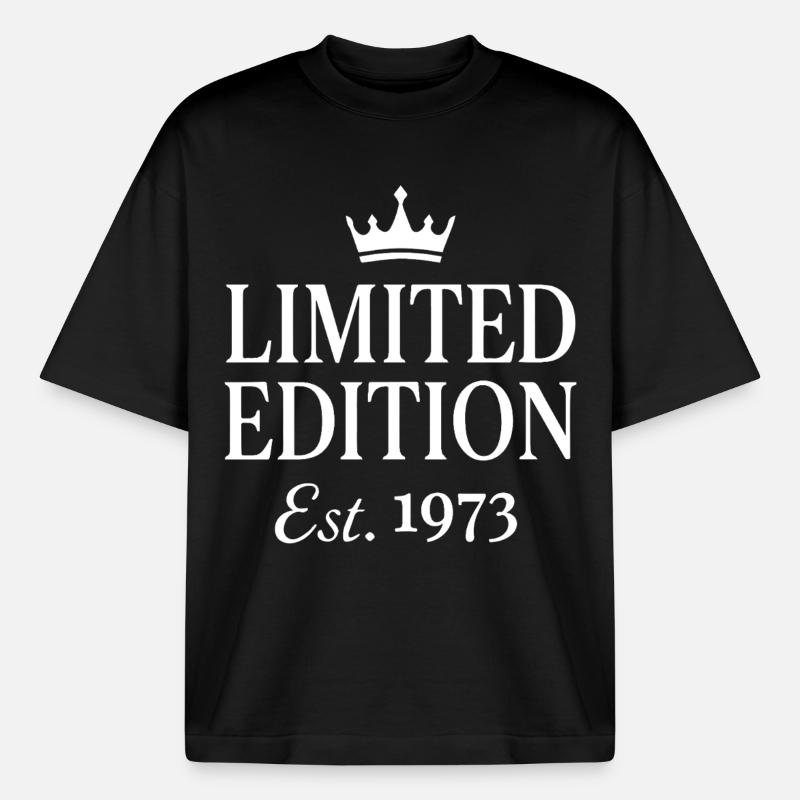 Édition limitée Est. 1973 - T-shirt unisexe boxy épais biologique Stanley/Stella - noir