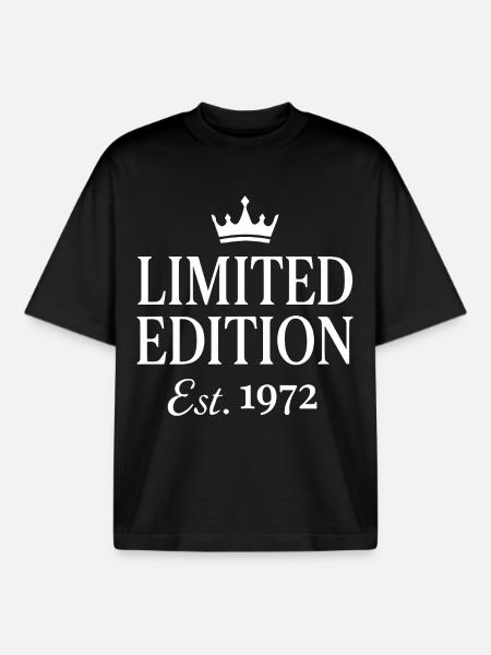 Édition limitée Est 1972 - T-shirt unisexe boxy épais biologique Stanley/Stella - noir