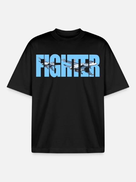 Fighter Su-30SM - Boxy Heavyweight Unisex Organic T-Shirt by Stanley/Stella - black