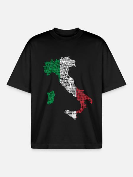 Italien - Boxy Heavyweight Unisex Organic T-Shirt von Stanley/Stella - Schwarz