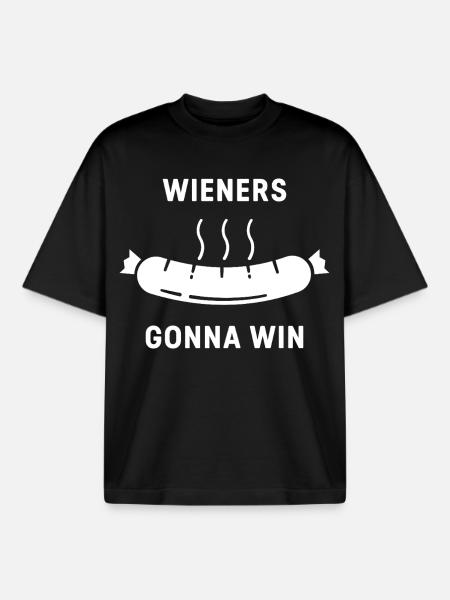Wieners werden gewinnen | BBQ-Wurst - Boxy Heavyweight Unisex Organic T-Shirt von Stanley/Stella - Schwarz